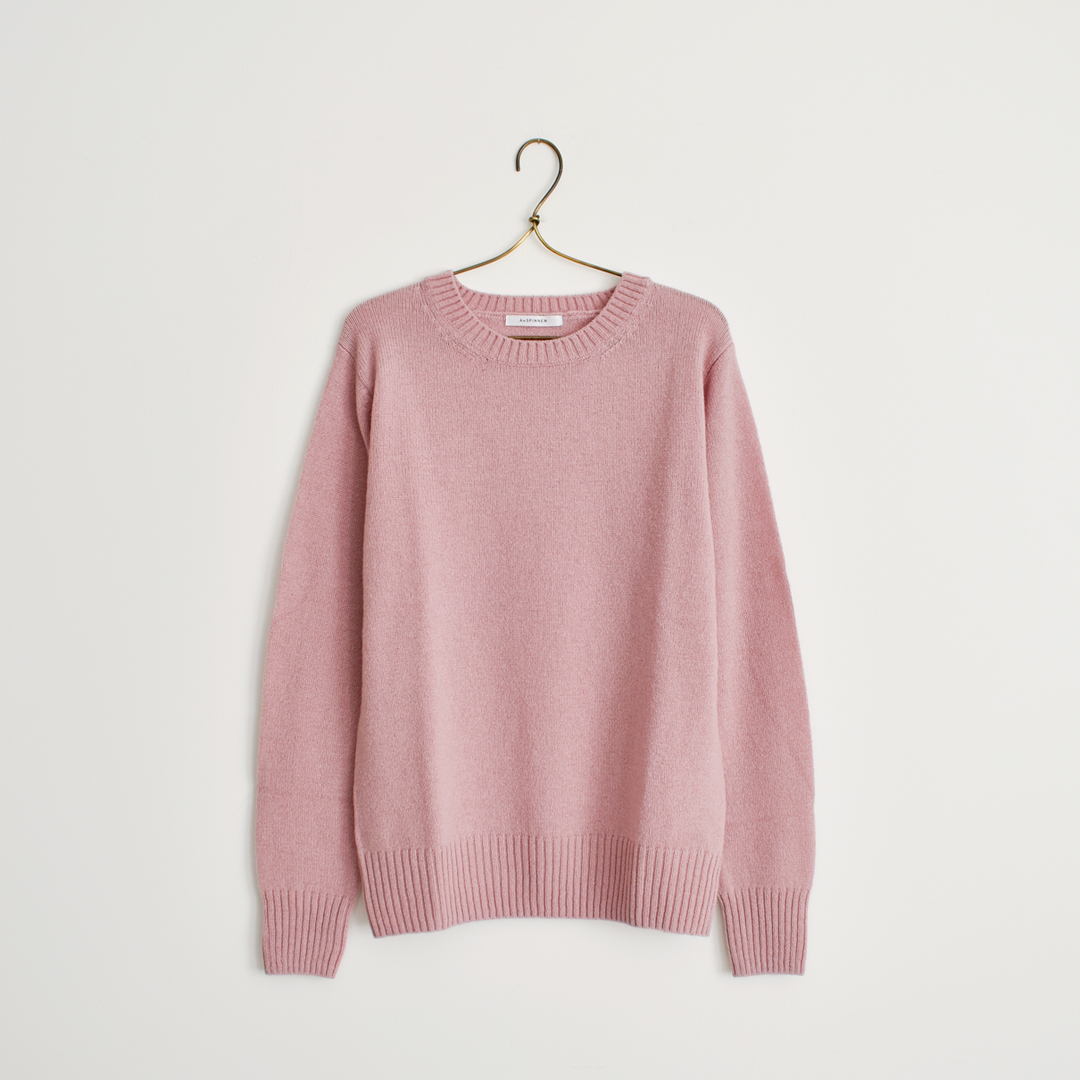 ANSPINNEN ファインソフトカシミヤ クルーネックセーター　ピンク M