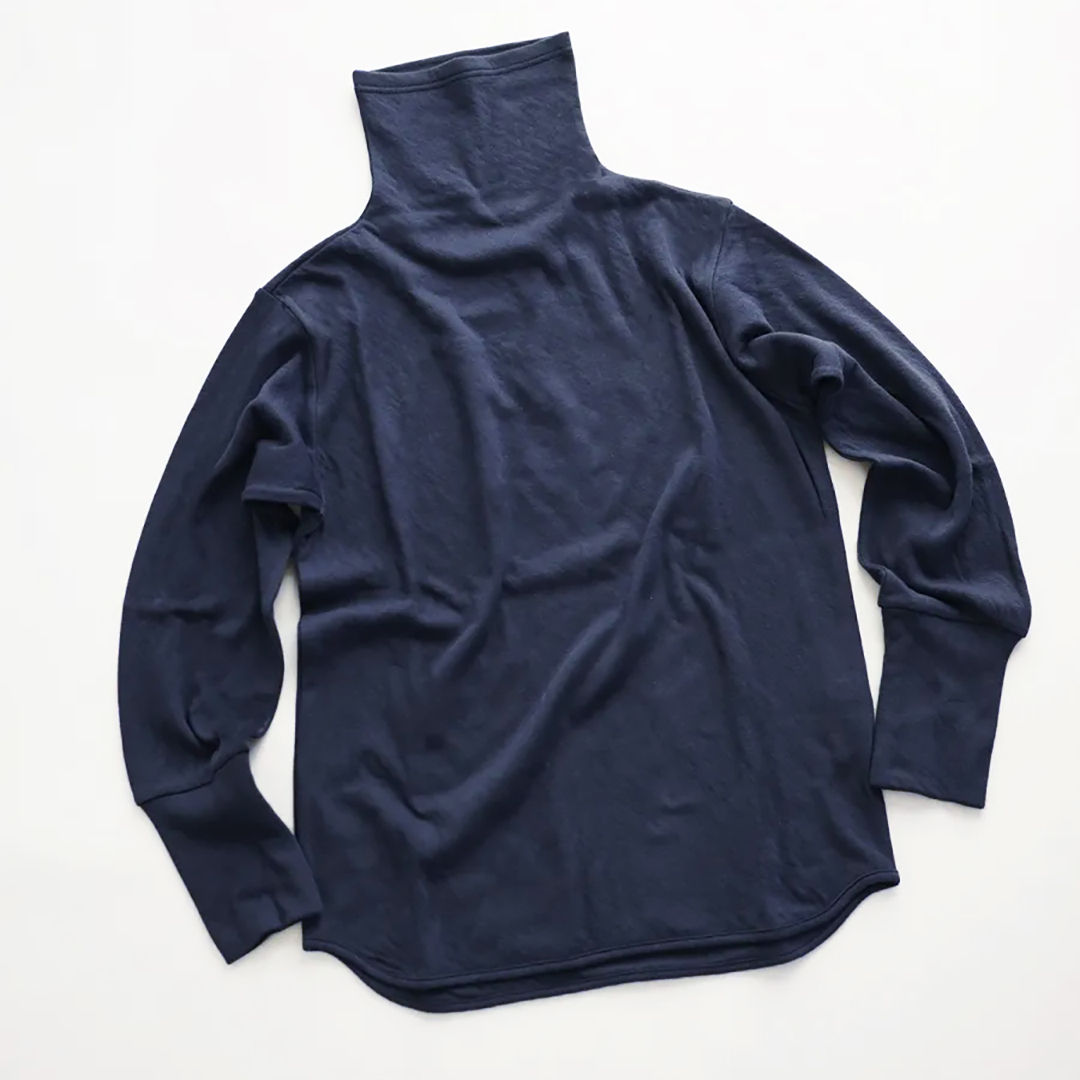 SARAXJIJI  コットン天竺Wフェイス Cotton H neck K02 - WIDE　NAVY 4