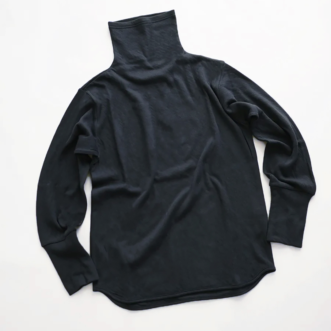 SARAXJIJI  コットン天竺Wフェイス Cotton H neck K02 - WIDE　BLACK 3