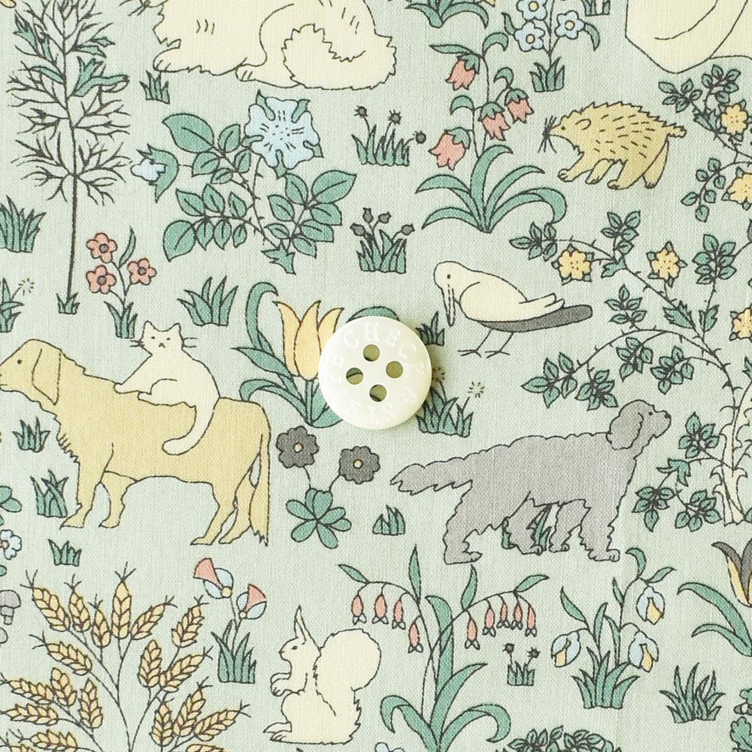 (20%ポイント！)リバティプリント Voysey Farmyard　◎J26B(セージグリーン)