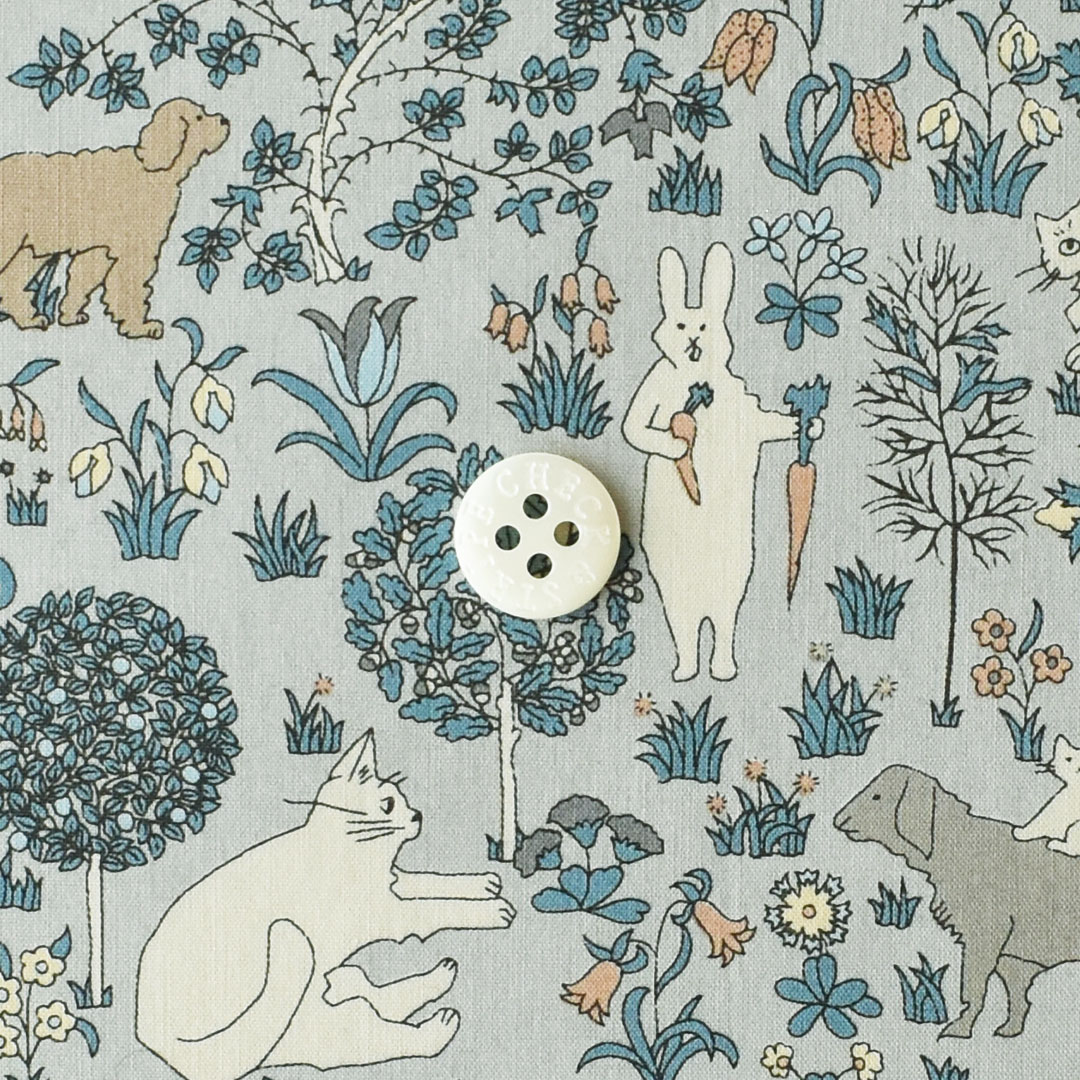 (20%ポイント！)リバティプリント Voysey Farmyard　◎J26C(トワイライトグレー)