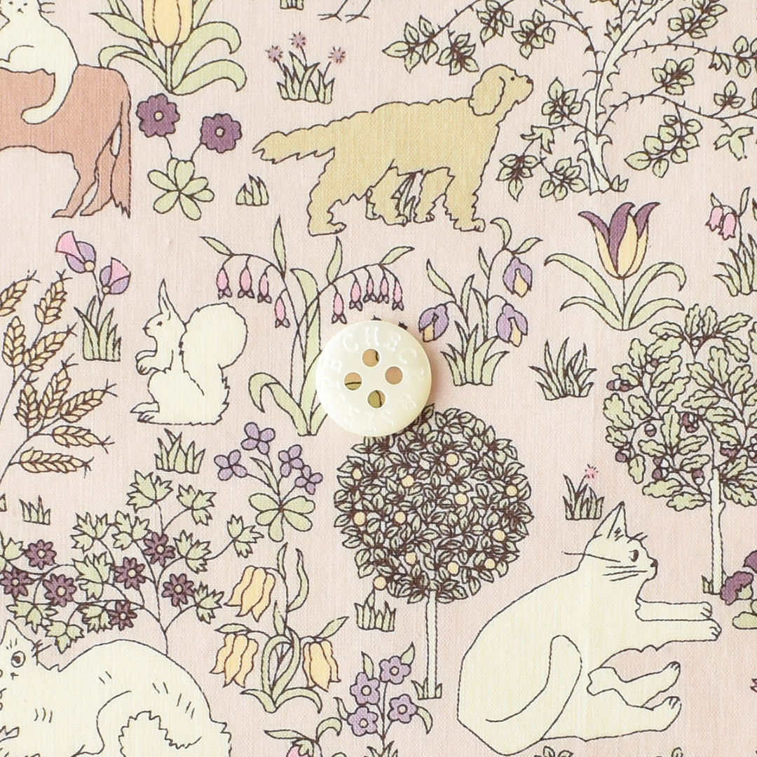 (20%ポイント！)リバティプリント Voysey Farmyard　◎J26D(グレイッシュピンク)