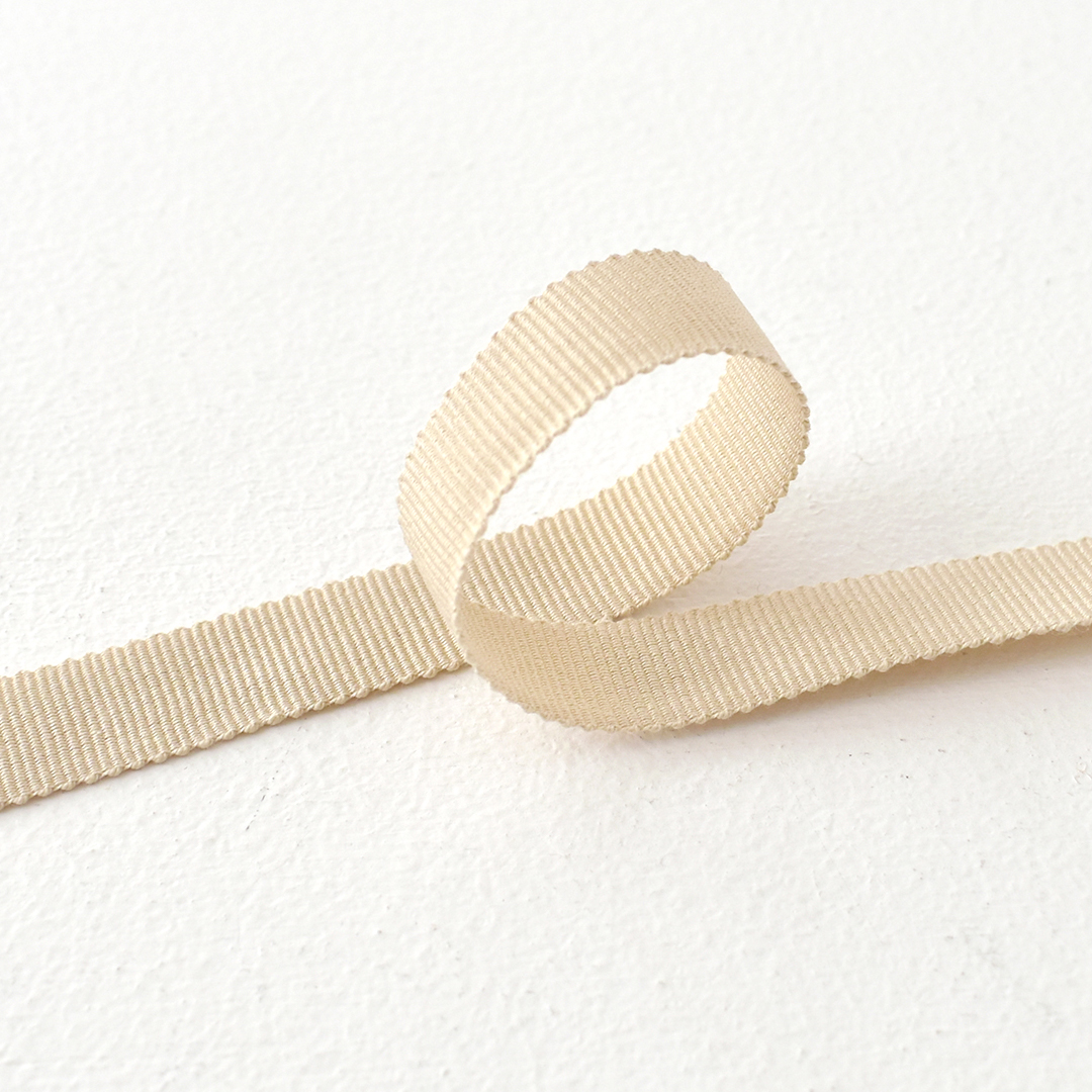 フランスのコットングログランテープ 15mm幅　390(アイボリー)