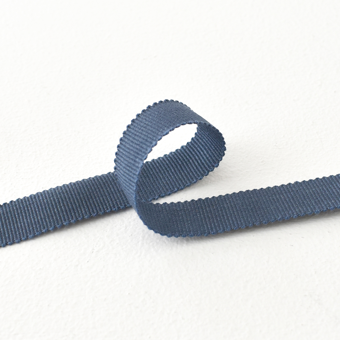 フランスのコットングログランテープ 15mm幅　428(グレイッシュブルー)