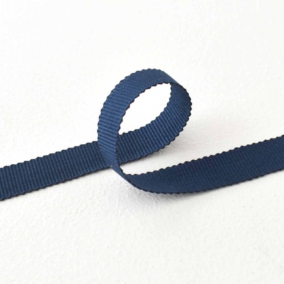 フランスのコットングログランテープ 15mm幅　279(ネイビー)