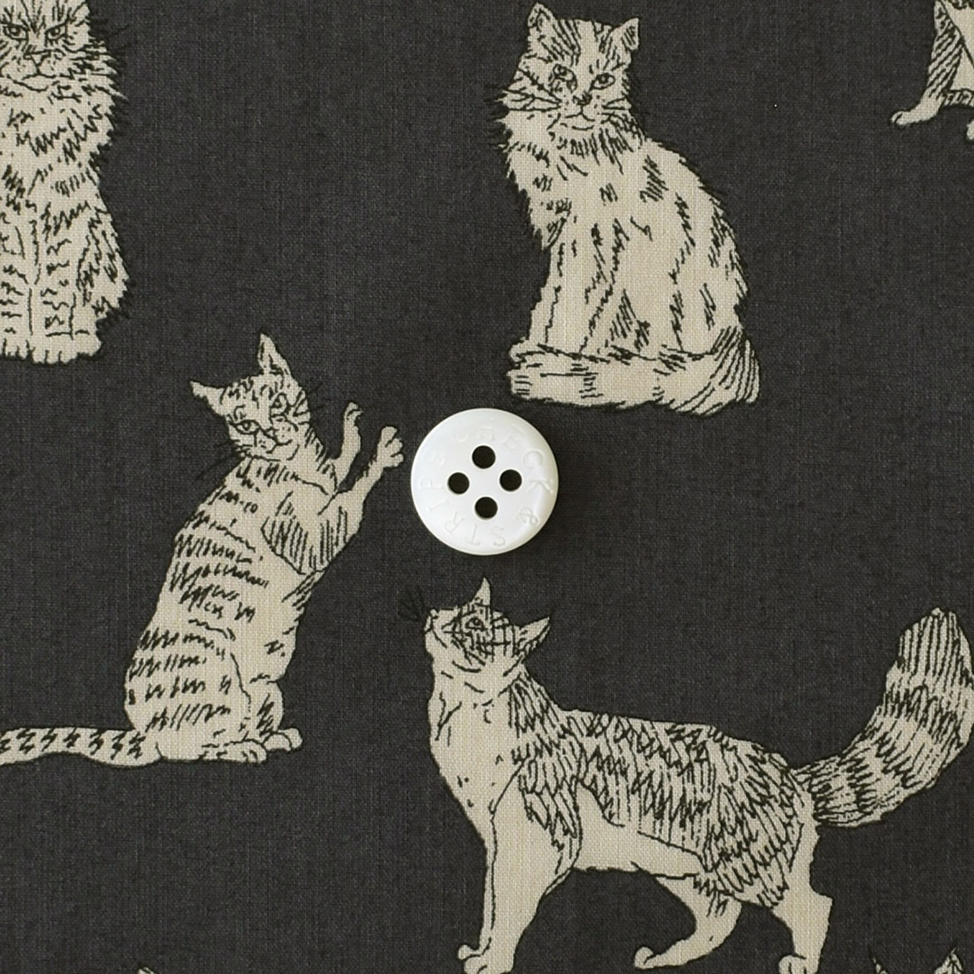 リバティプリント　Meow D(ダークグレー)