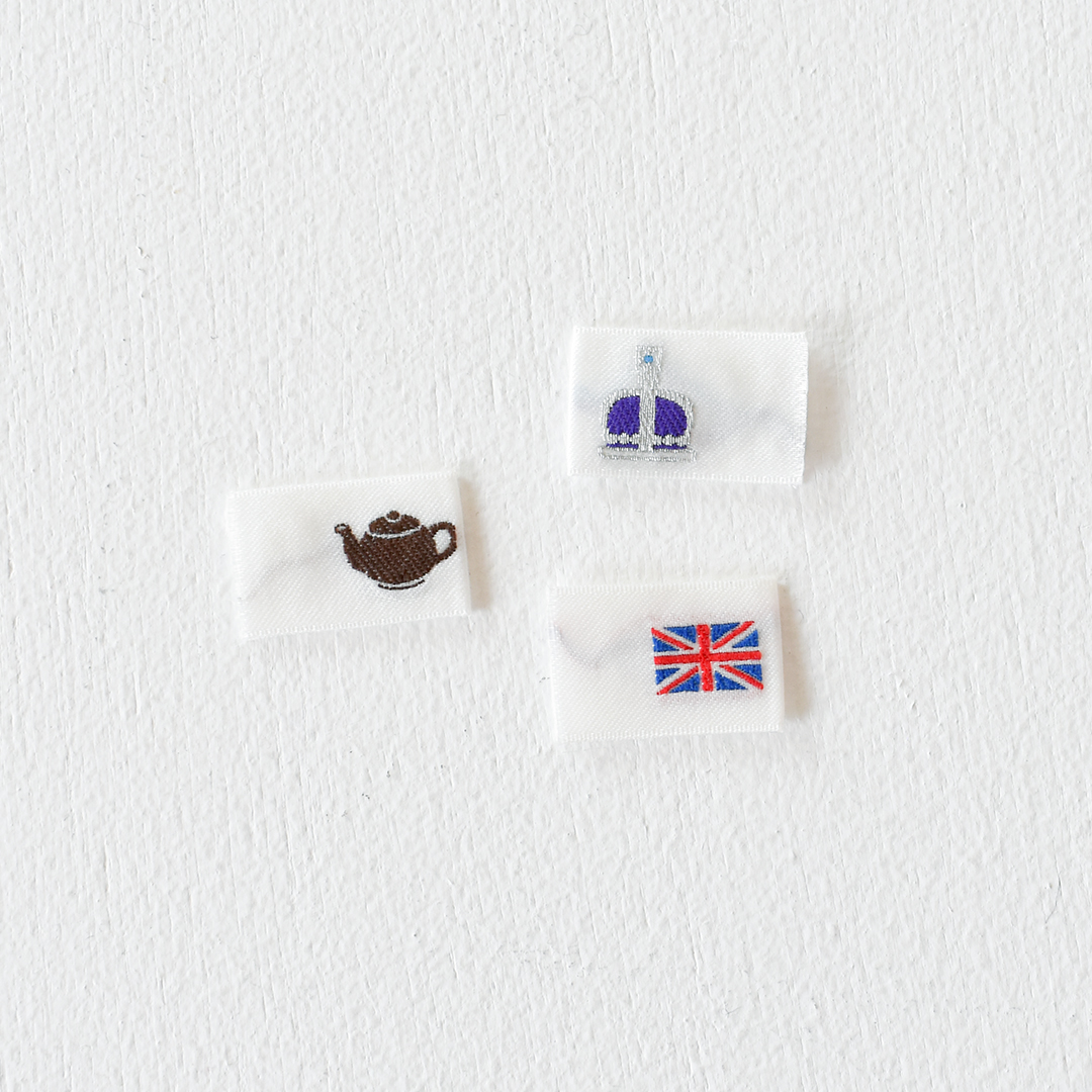 イギリスの国旗・王冠・ティーポットのタグセット