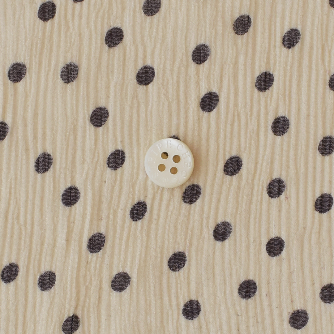 シルク楊柳 ドット　ライトベージュ×ブラック