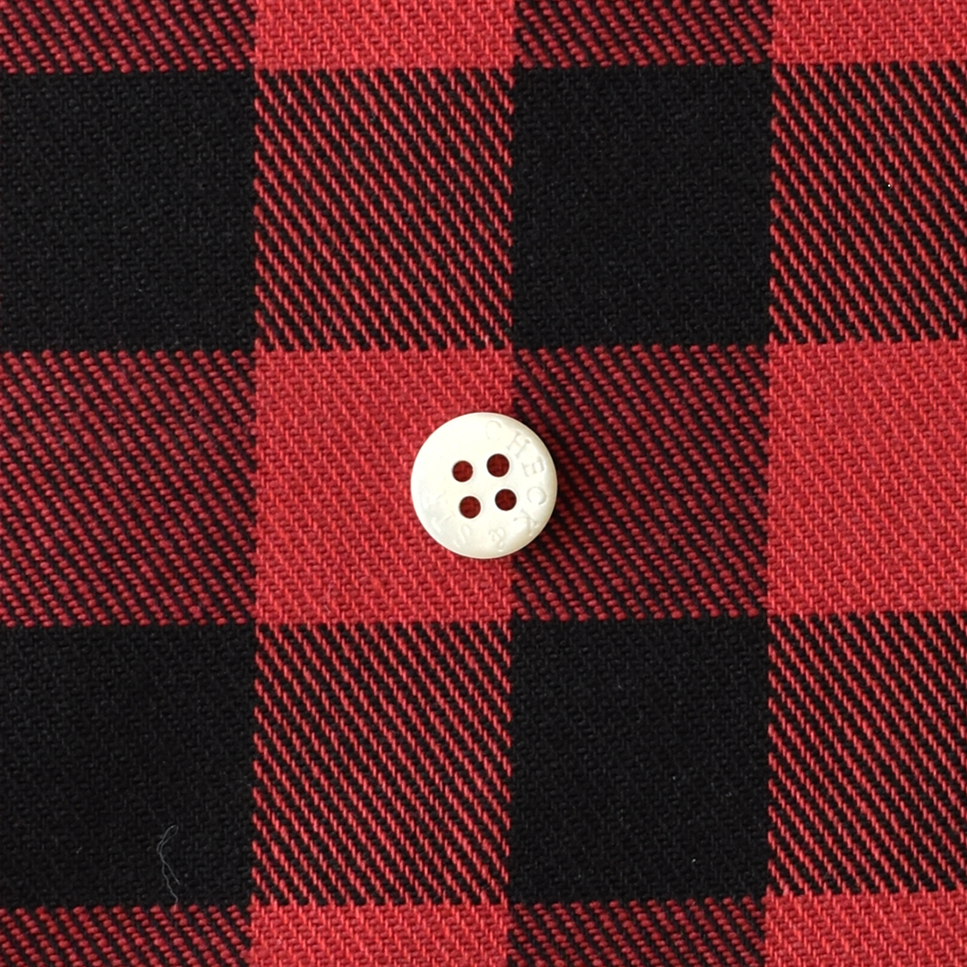 コットンの先染めギンガムチェック　レッド×ブラック