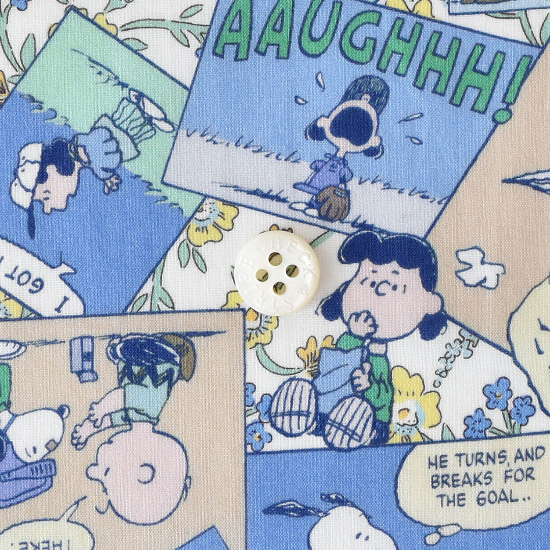 リバティプリント　Comic Strip Cosmos J25B(ブルー)