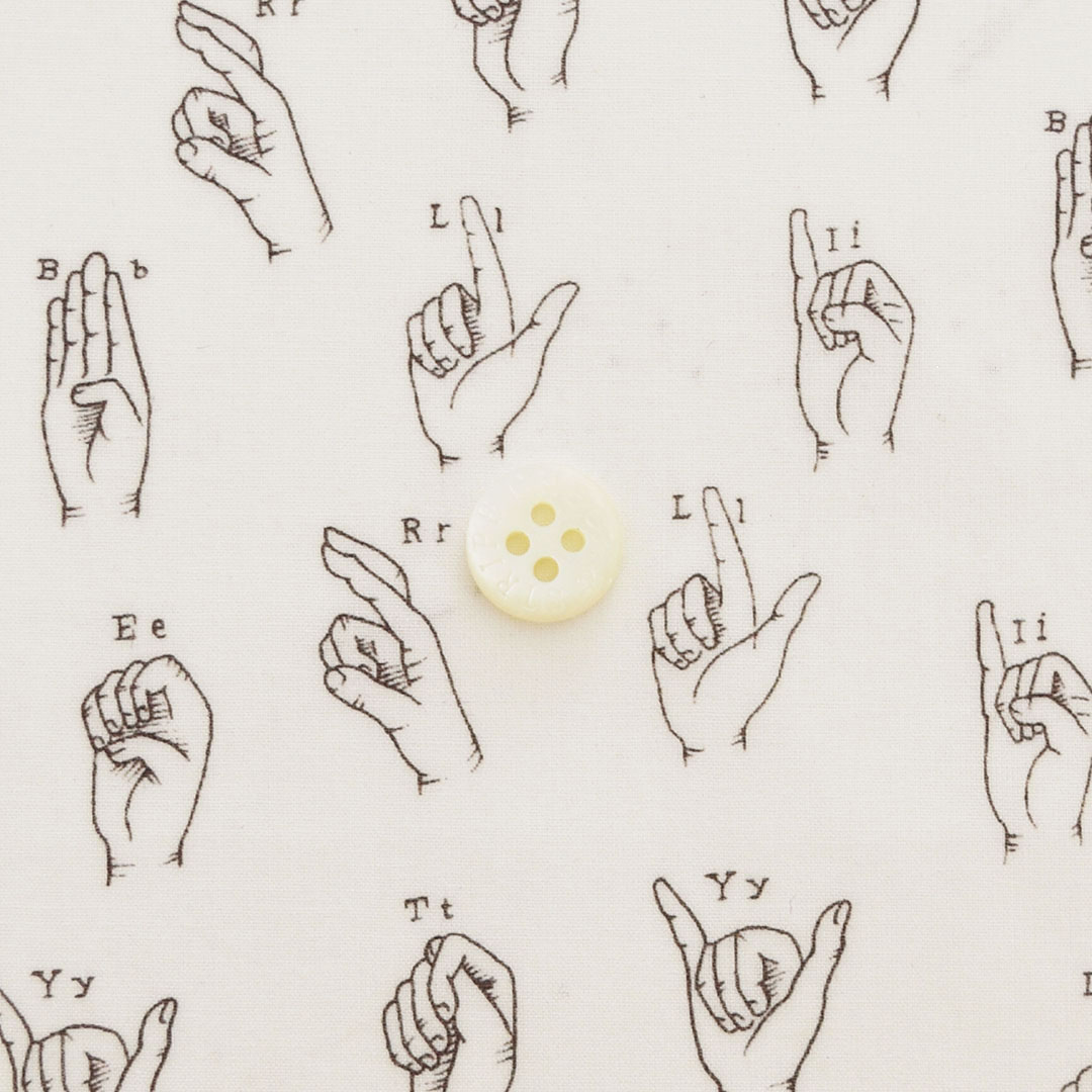 リバティプリント　★Signs Of Liberty P23A(きなり地にダークブラウン)