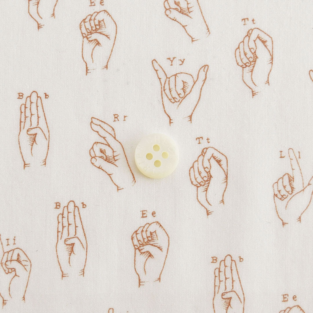 リバティプリント　★Signs Of Liberty P23C(きなり地にダークベージュ)