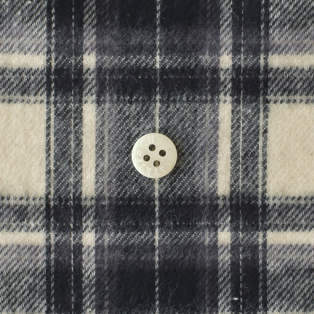 コットン起毛シャギーチェック　アイボリー×ブラック系