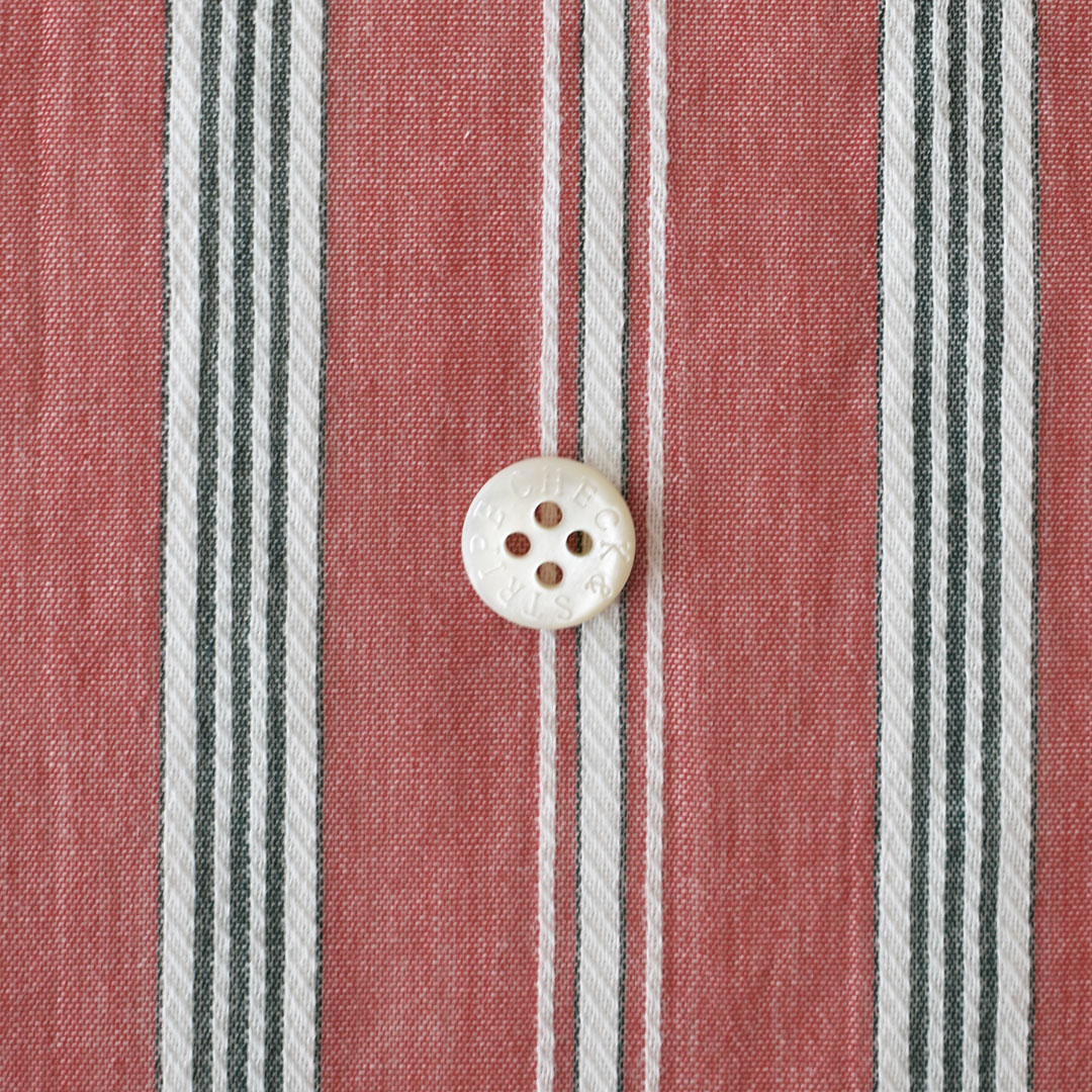 (特価3mカット)幅広コットンシフォンストライプ　レッド系