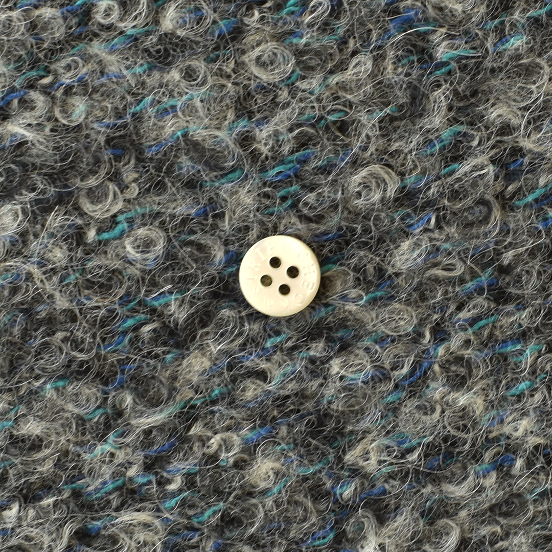 (特価)イタリア製のループウールニット　グレー×ブルー系