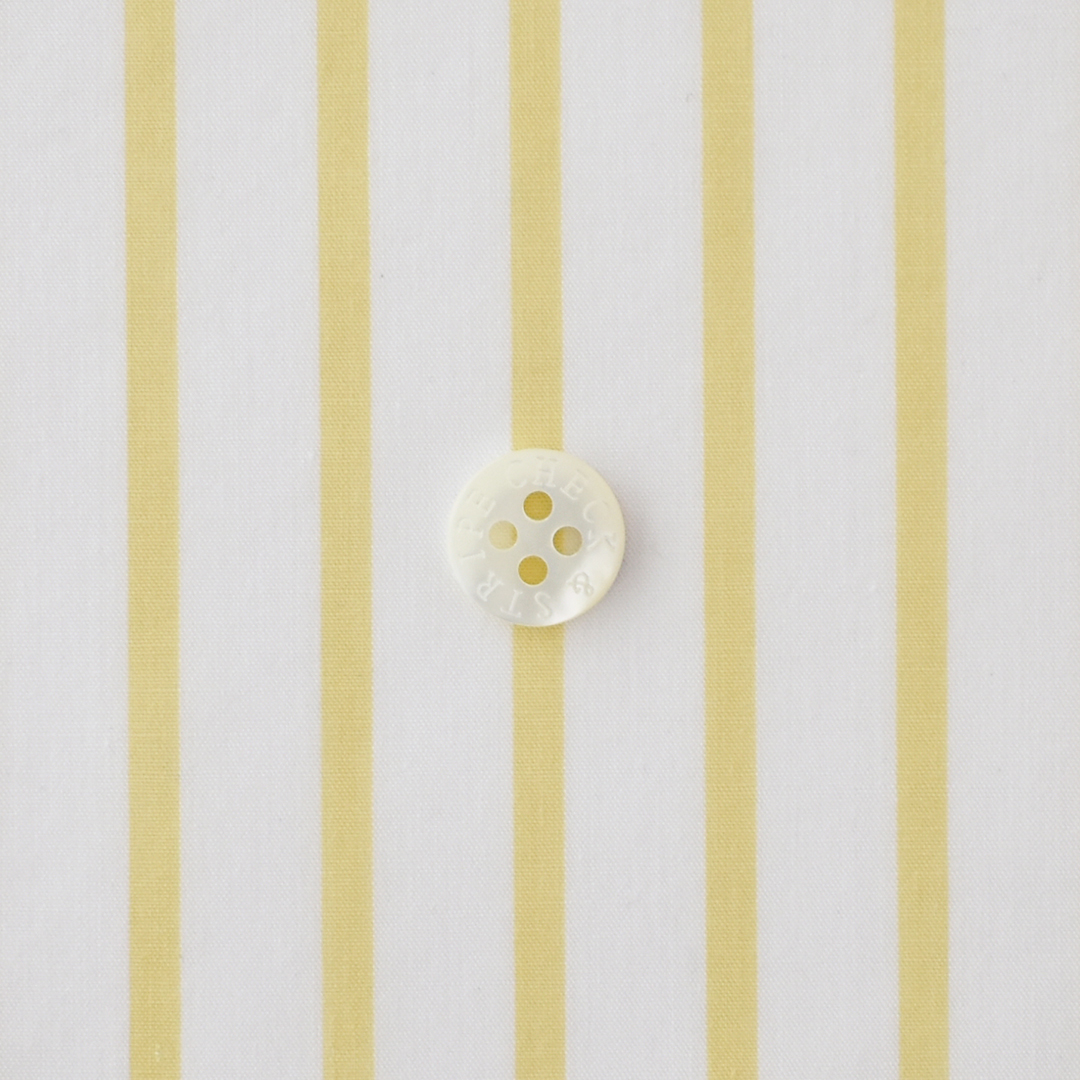 (特価)幅広コットンリヨセル タイプライター ストライプ　ホワイト×カスタード