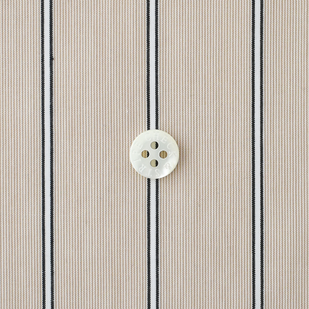 (特価)幅広コットンリヨセル タイプライター ストライプ　ベージュ地