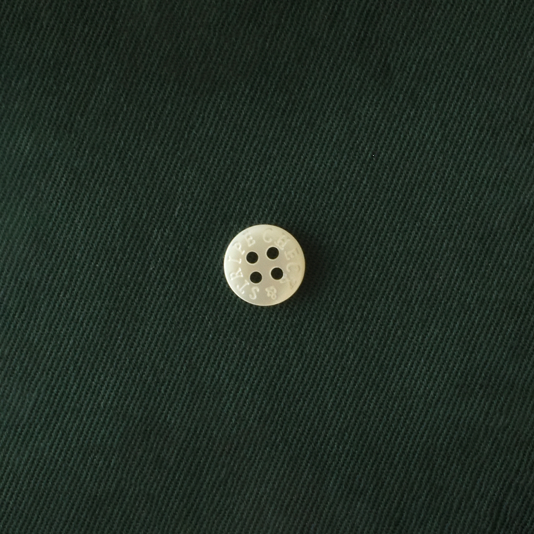 ちょっと幅広きれいめコットンストレッチツイル　グリーン